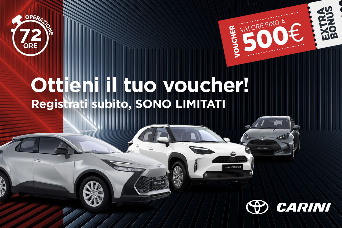72 Ore Carini Ottieni il tuo voucher - solo per 72 Ore, solo da Carini