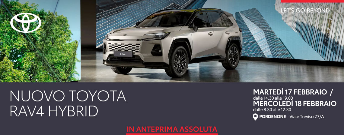 Scopri in Anteprima Esclusiva il Nuovo Toyota RAV4.